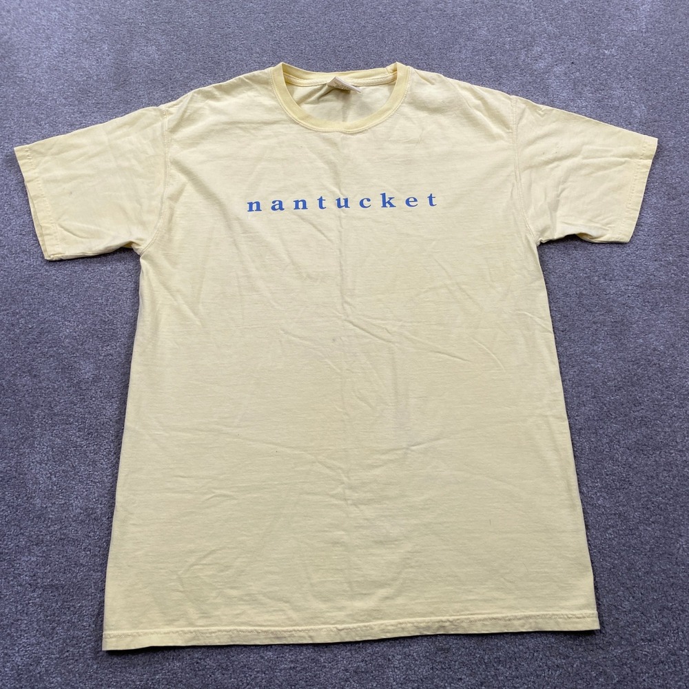ComfortWash Nantucket Graphic T-Shirt Mens Medium Yellow Short Sleeve Cotton